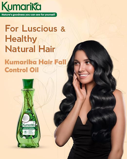 Kumarika 100% Natural Mix Ayurveda Herbal Hair Oil For All Hair Types 200ML (Hair Fall Control)