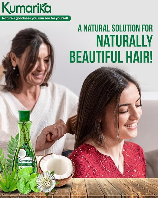 Kumarika 100% Natural Mix Ayurveda Herbal Hair Oil For All Hair Types 200ML (Hair Fall Control)