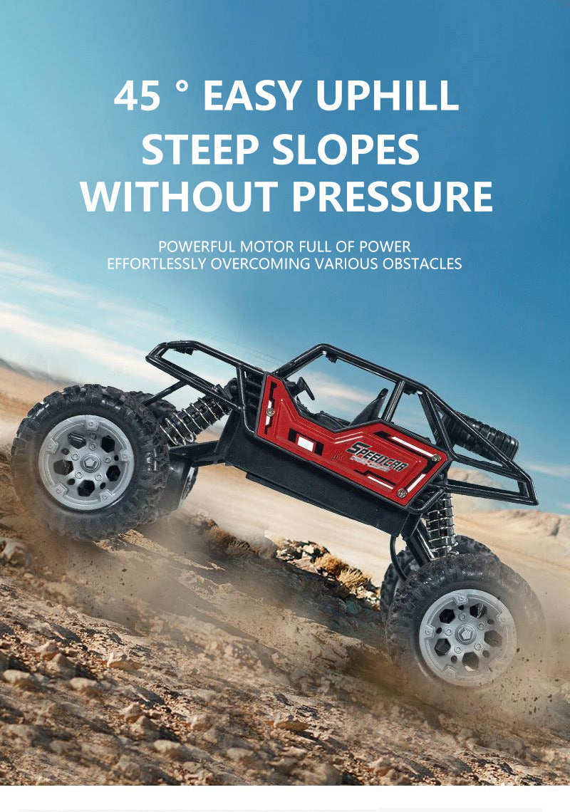 RC remote control alloy off-road vehicle, high-speed four-wheel drive climbing car, electrically powered large-footature car, children's toy racing car