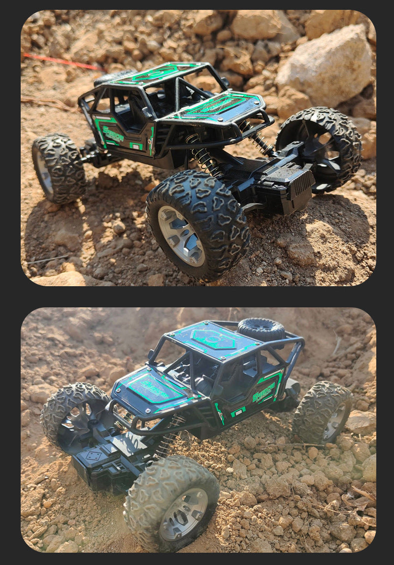 RC remote control alloy off-road vehicle, high-speed four-wheel drive climbing car, electrically powered large-footature car, children's toy racing car