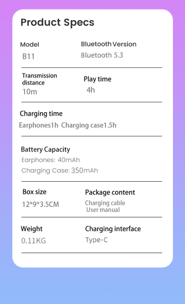 B11 Voice Translation Earphones Dual ear Chinese English Translator Multi language Bluetooth Wireless Simultaneous Translation Machine