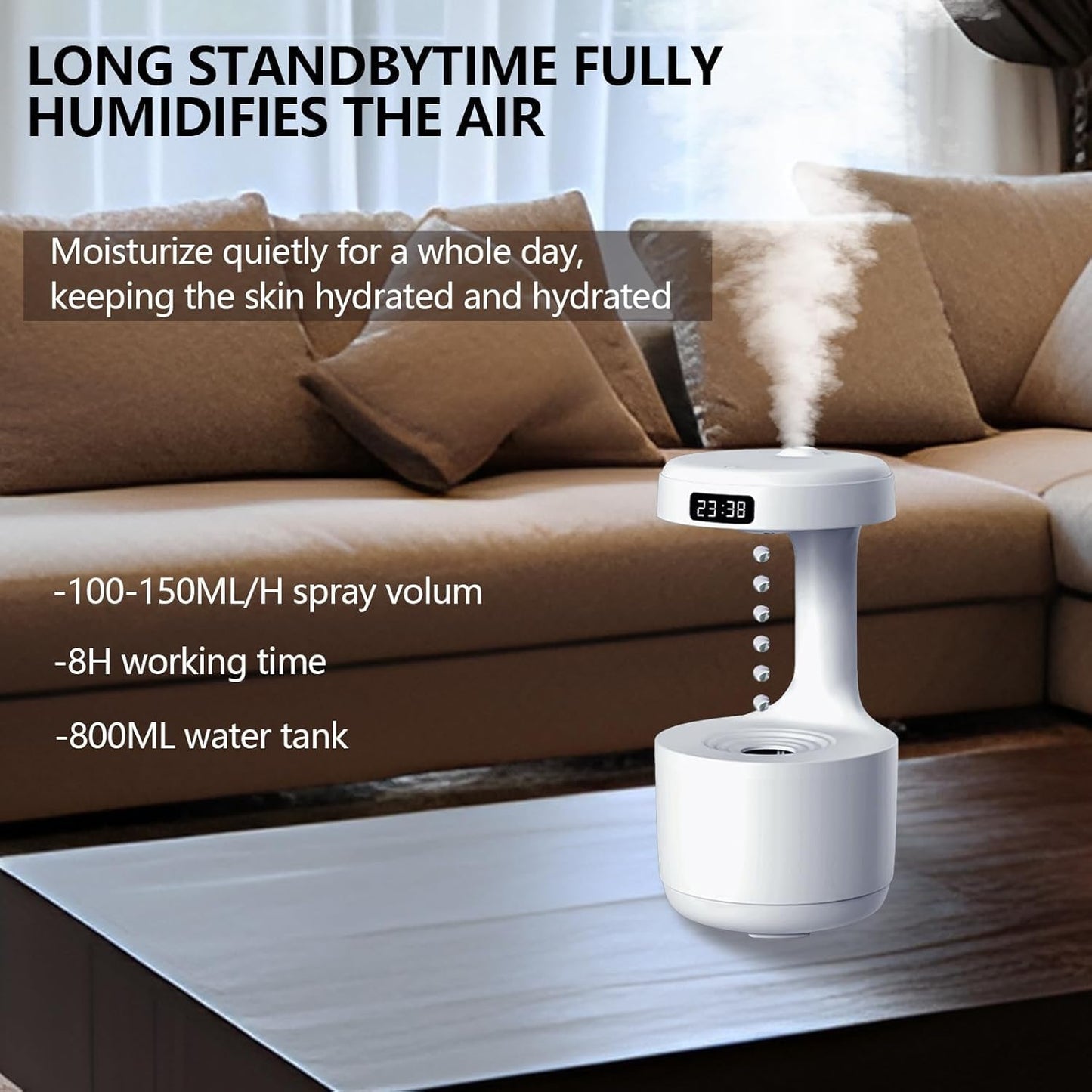 Anti-gravity humidifier household silent anti-dry burning bedroom small atmosphere light large spray